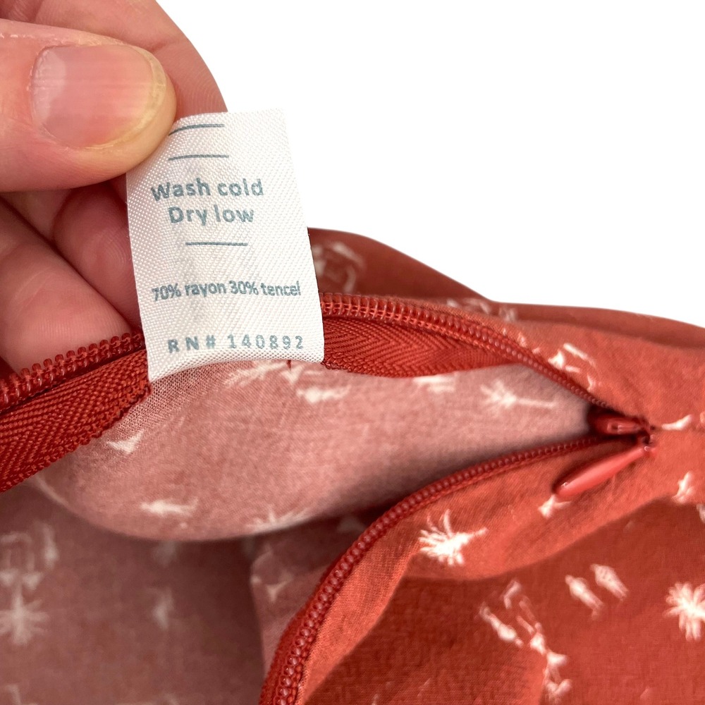 Marine Layer Ryan Midi Slip Skirt Size 4 brick rust orange palm beach print - Picture 9 of 9